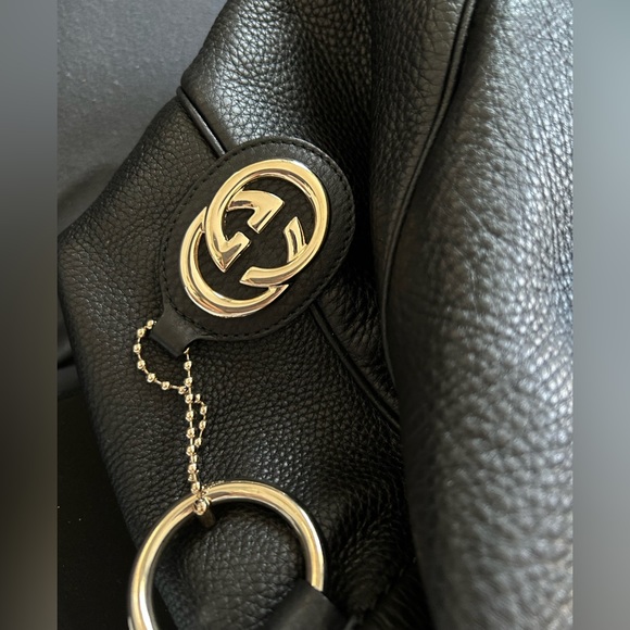 2x HP 🎉 Gucci Sukey Guccisima Black Leather Tote Bag 103946/1 - Picture 9 of 11
